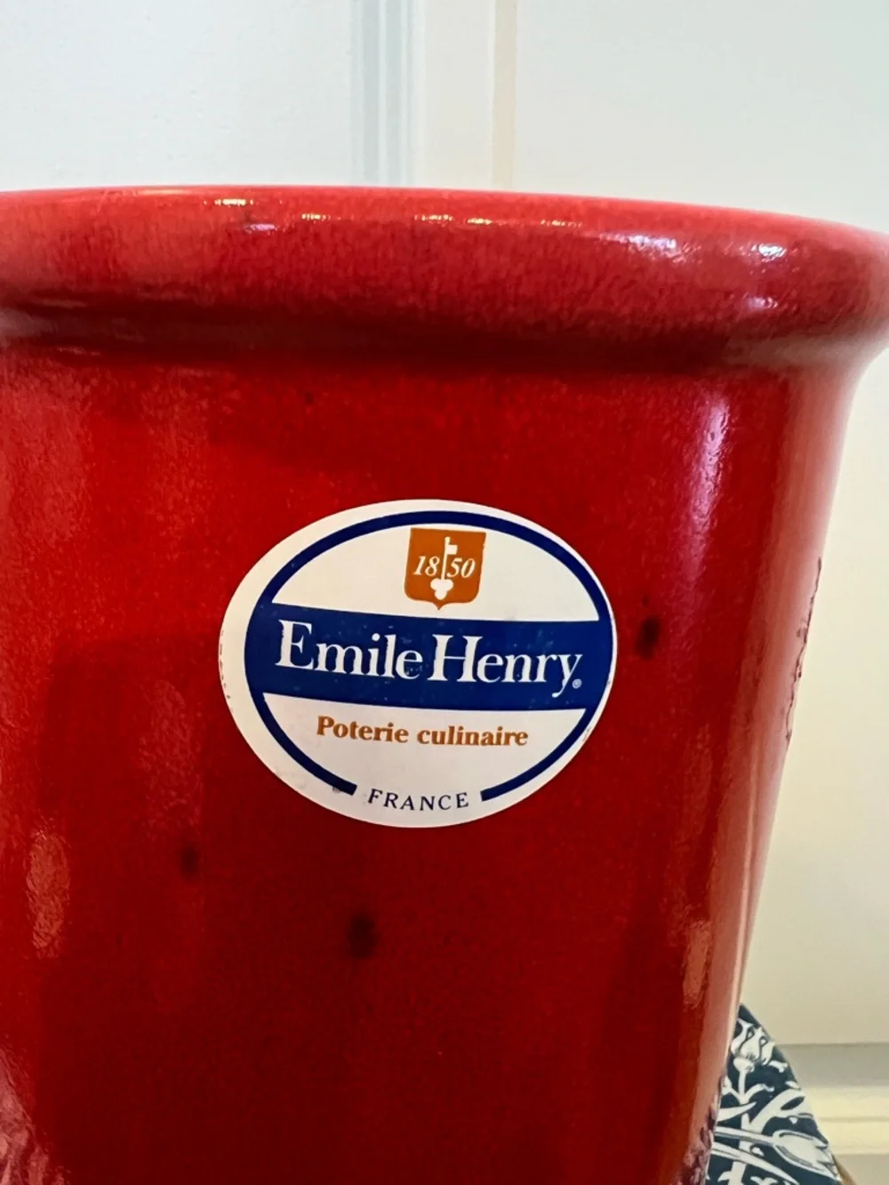 Red Ceramic Utensil Holder